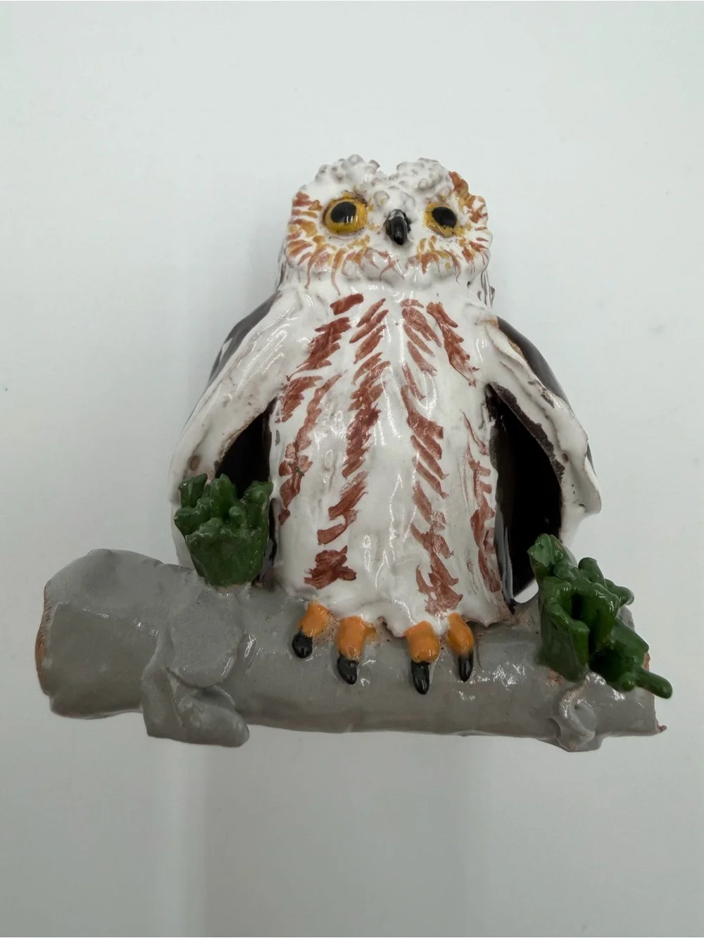 Vintage collection of five small, hand-painted ceramic/porcelain owl figurines